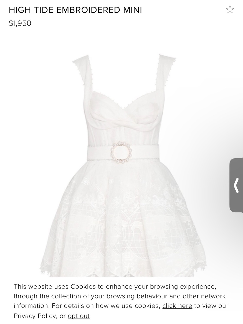 Zimmermann High Tide Embroidered White Mini Dress - Picture 2 of 7